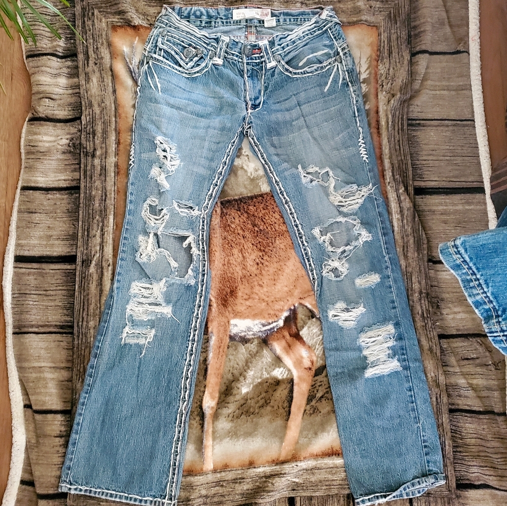 Laguna Beach Co. Straight Cut Ripped Jean's